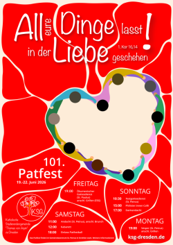 Ein Übersichtsplakat des Patfestes der KSG Dresden